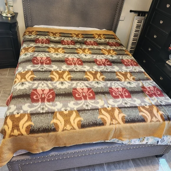 Dormibella Fibrenka Vintage Full Double Size Blanket Holland Wool ? Boho Decor - Picture 3 of 6